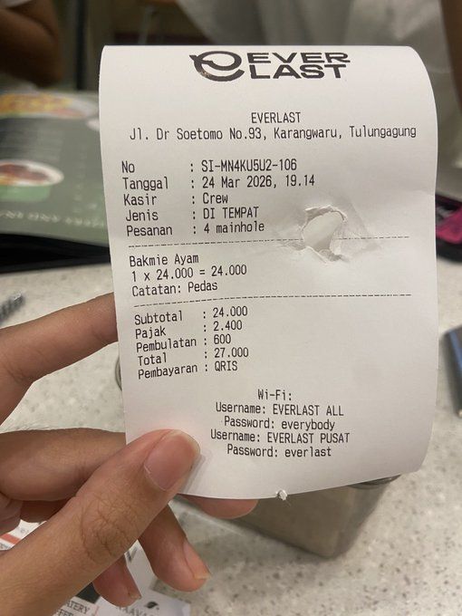 Heboh Struk Kafe di Jatim Ada Pembulatan Rp 600 Heboh Struk Kafe di Jatim Ada Pembulatan Rp 600