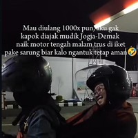Cerita Viral Mudik Naik Motor, Istri Diikat Sarung agar Tetap Aman