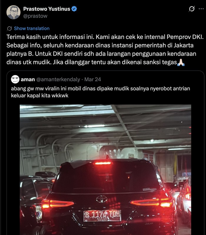 Viral Mobil Pelat Merah Dipakai Mudik