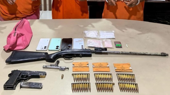 Barang bukti yang disita polisi. (Dok Polres Kampar)