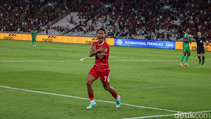 Timnas Indonesia menaklukkan Saint Kitts and Nevis dalam laga uji coba internasional di Stadion Gelora Bung Karno, Jakarta, Jumat (27/3/2026) malam.