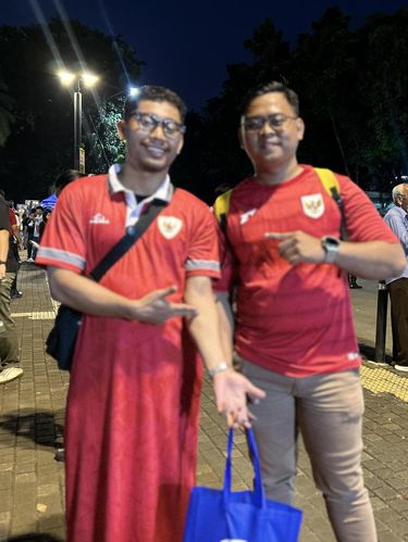 Suporter Indonesia di laga melawan Saint Kitts dan Nevis
