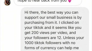 Kalau mau support cukup beli aja. Lagian barter tiga barang termahal sama 12 followers dan 200 views per video mah, belum sepadan. Foto: CarefulBlock via Bored Panda