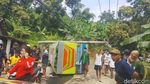 Penampakan Kereta Kelinci di Mojokerto Terguling Tewaskan 1 Penumpang