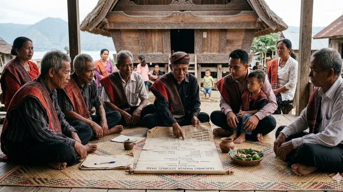 Ilustrasi martorombo dalam budaya Batak