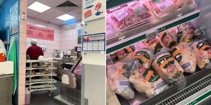Supermarket Olah Daging Ayam Halal di Area Daging Babi