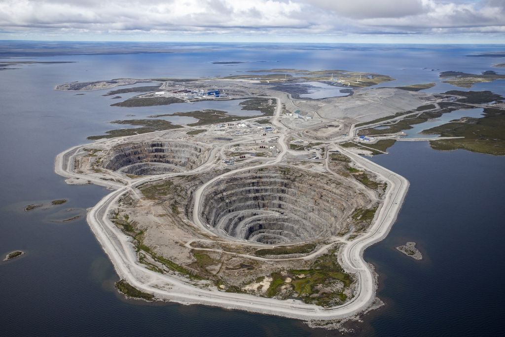 Tambang Berlian Diavik, yang dikenal dengan berlian putih berkualitas tinggi dan sejumlah kecil berlian kuning langka. (Dok. Rio Tonto)