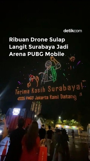 Video Ribuan Drone Sulap Langit Surabaya Jadi Arena PUBG Mobile