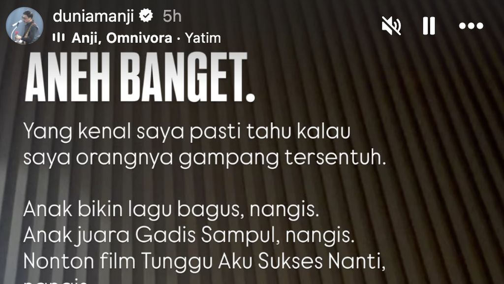 Anji Merasa Aneh: Biasanya Gampang Nangis, tapi Kok Ibu Meninggal Gak Nangis?