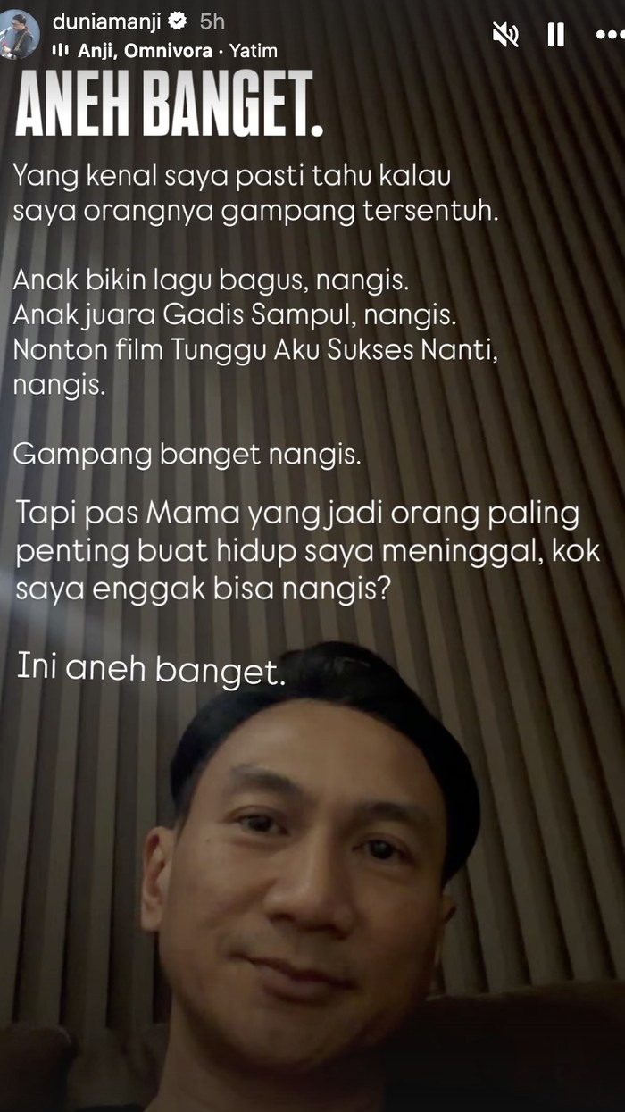 Anji Merasa Aneh: Biasanya Gampang Nangis, tapi Kok Ibu Meninggal Gak Nangis?