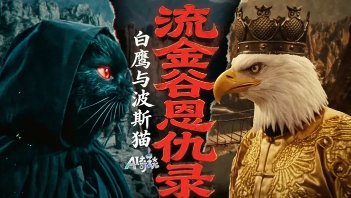Dracin AI White Eagle vs Persian Cat buatan media pemerintah China, CCTV.