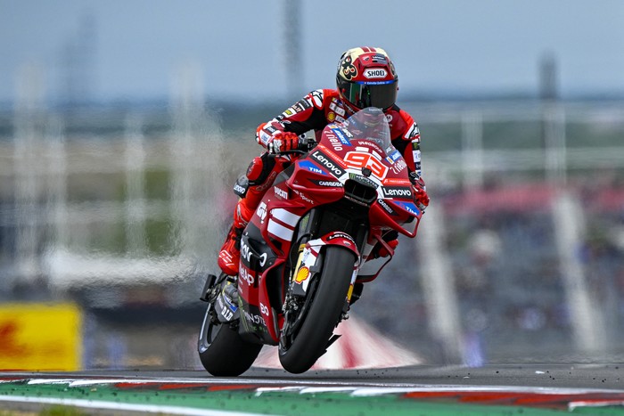 Gelaran MotoGP Amerika Serikat 2026 diwarnai drama dan kontroversi. Sejumlah pebalap harus menerima hukuman penalti dalam rangkaian balapan yang berlangsung di Circuit of the Americas, Sabtu (28/3/2026) malam WIB. REUTERS/Jerome Miron