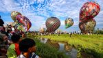 Langit Ponorogo Penuh Warna, 44 Balon Udara Terbang di Reog Balon Carnival