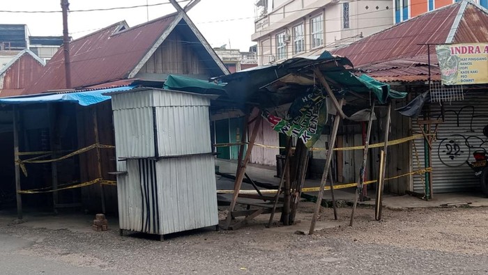 Lokasi ditemukannya mayat pria di kios pasar Jambi