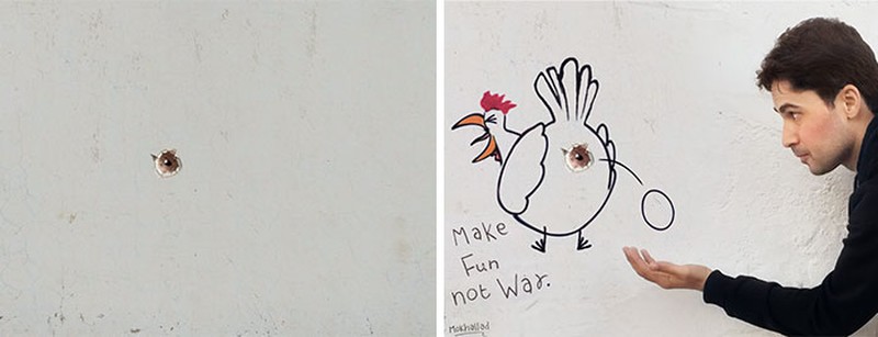 Ketika seniman asal Irak mengubah gambaran bekas luka perang menjadi sesuatu yang penuh makna harapan. Berikut sederet hasil karyanya.