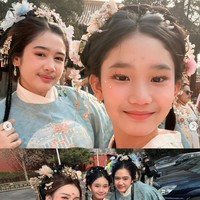 Untuk riasan wajah, Ayu dan Bilqis juga berdandan dengan makeup Hanfu. Complexion yang cukup tebal dipadukan dengan blush on pink dan lipstik senada membuat penampilan keduanya jadi semakin totalitas. Foto: Instagram/@ayutingting92