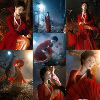 Berperan sebagai ‘raja hantu’, auranya saat berkostum merah disebut menjadi standar baru dari visual drama China. Foto: Weibo