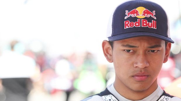 AUSTIN, TEXAS - MARCH 29: Veda Pratama of Indonesia riding the Honda Team Asia Moto3 bike (09) on the grid during the MotoGP of  United States Moto3 race at Circuit of The Americas on March 29, 2026 in Austin, Texas. (Photo by Gold & Goose Photography/Getty Images)