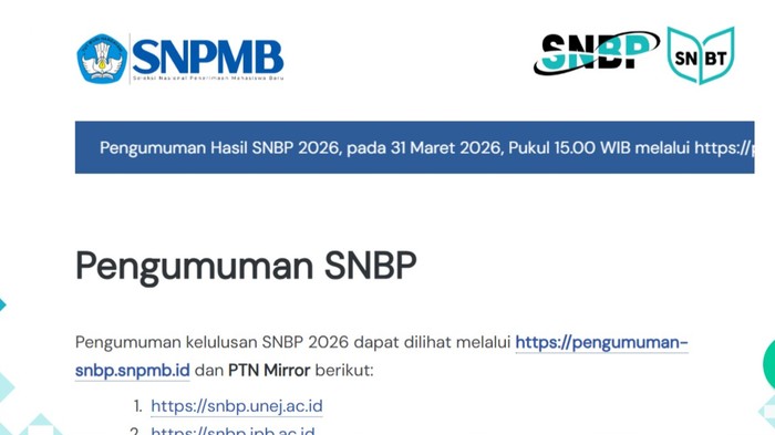 Cek Pengumuman SNBP 2026