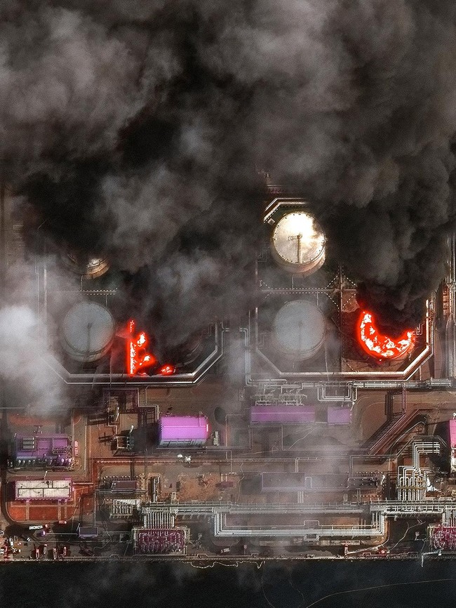 Citra Satelit Ungkap Kebakaran Tangki Minyak di Pelabuhan Rusia