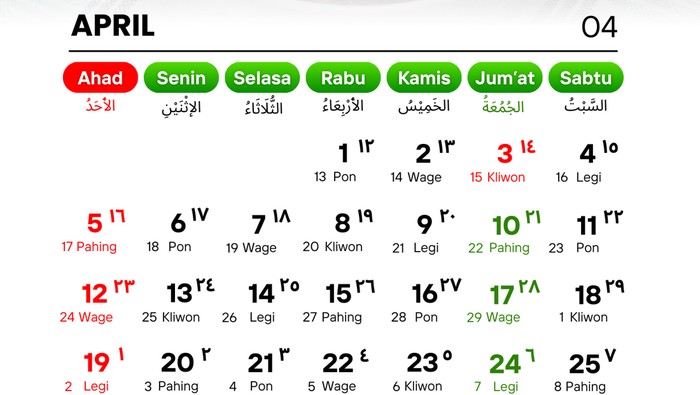 Kalender April 2026