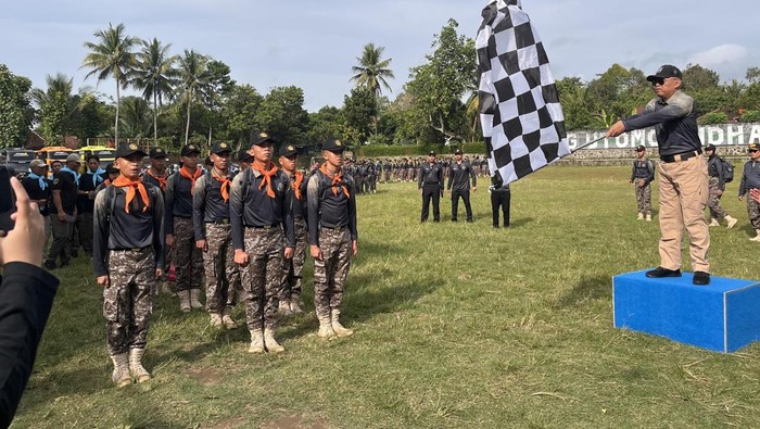 Suasana kegiatan napak tilas persandian di Lapangan Dekso, Kalibawang, Kota Jogja, Selasa (31/3/2026).