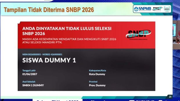 Tampilan pengumuman SNBP 2026 Tampilan pengumuman SNBP 2026
