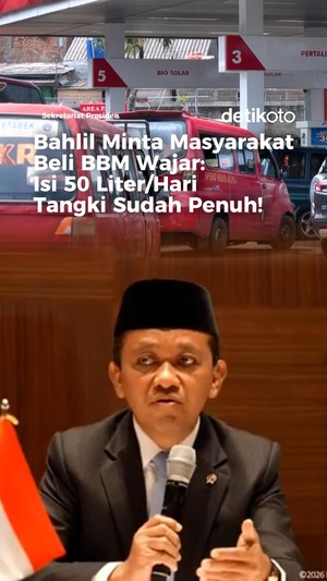 Video Bahlil Minta Masyarakat Beli BBM Wajar: Isi 50Liter/Hari Tangki Sudah Penuh