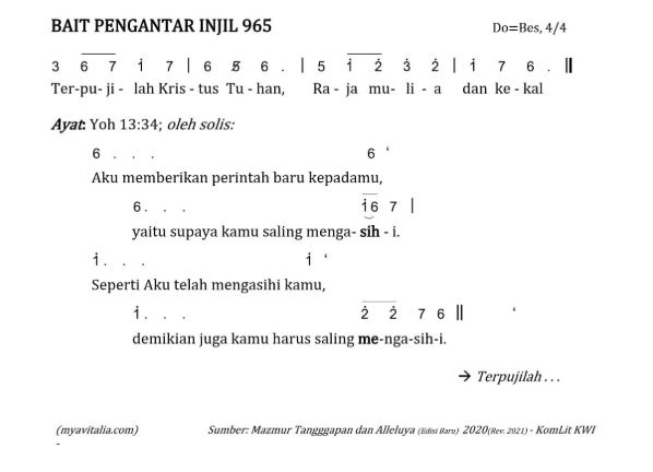 Bait Pengantar Injil Kamis Putih