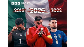 Nasib apes tidak ada di kalender, tapi Italia apes selalu hingga gagal tiga kali berturut-turut ke Piala Dunia. Foto: Screenshot X