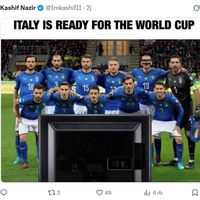 Meme Italia Hattrick Gagal ke Piala Dunia Jadi Olok-olokan Netizen