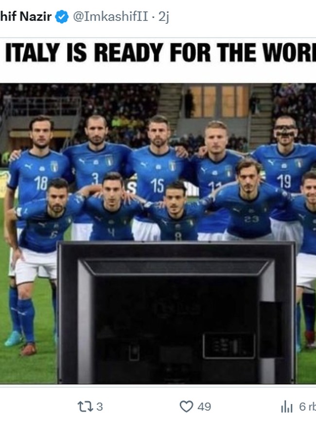 Meme Italia Hattrick Gagal ke Piala Dunia Jadi Olok-olokan Netizen