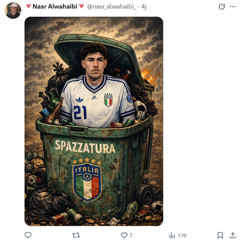 Italia gagal lolos ke Piala Dunia 2026 usai dikalahkan Bosnia and Herzegovina di Kualifikasi zona Eropa. Ini kali ketiga negeri sepakbola itu gagal ke turnamen paling tinggi hingga jadi bahan meme netizen.