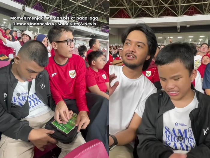 Sadar Belajar Indonesia dan difabel netra menonton timnas Indonesia