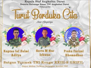 Jenazah 3 Prajurit TNI Gugur di Lebanon Dipulangkan ke RI Jumat atau Sabtu
