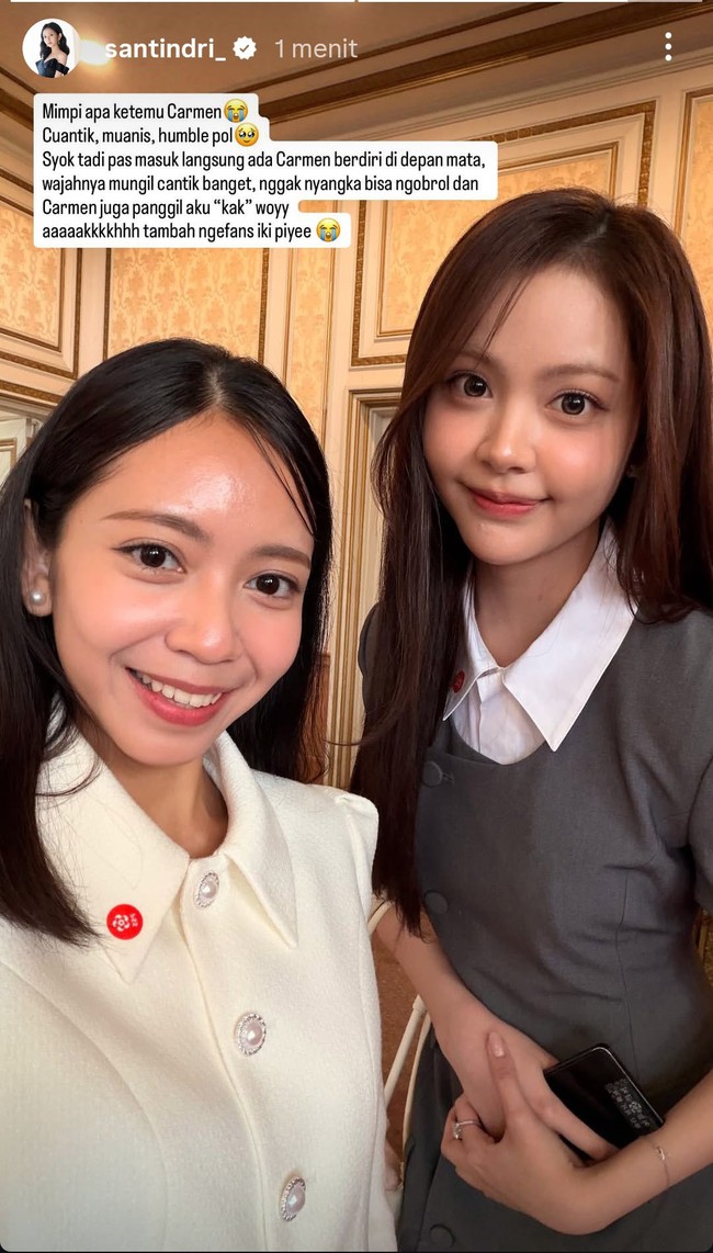Selain Carmen, ada dua warga negara Indonesia lainnya yang menjadi tamu spesial di istana kepresidenan Korea Selatan. Seperti Sugianto yang dikenal dengan aksi heroiknya menyelamatkan lansia dari kebakaran, serta Nursanti Indri yang memenangkan kontes ‘KBS National Singing Contest’ dengan lagu trot. Foto: dok. X