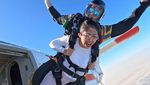 Seru Banget! Momen Febby Rastanty Skydiving di Dubai