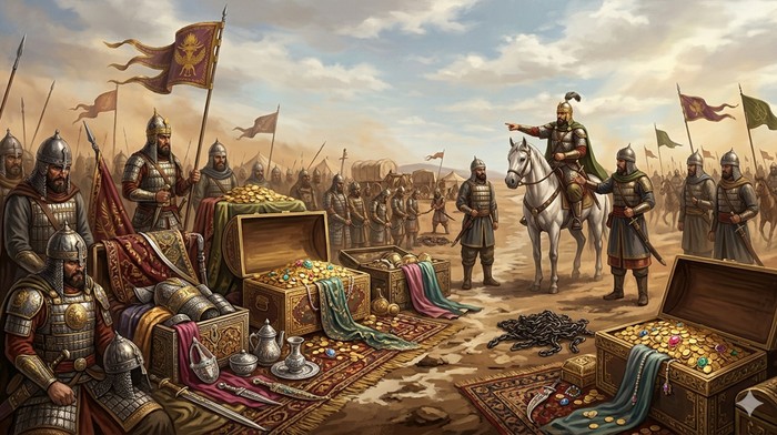 Ilustrasi Harta Rampasan Perang Khalid bin Walid usai Taklukkan Hormuz