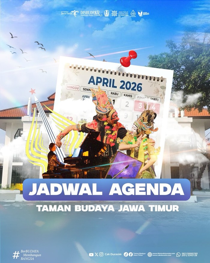 Jadwal agenda Taman Budaya Jawa Timur April 2026