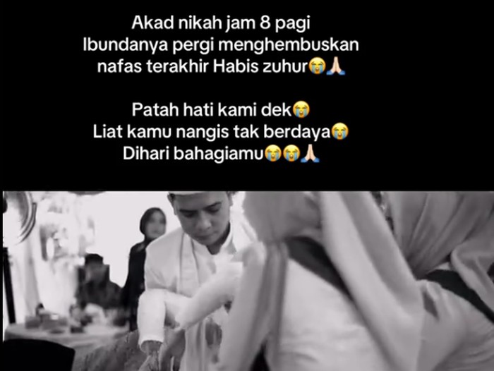 Kisah pilu Ibu pengantin wanita meninggal dunia sesaat usai akad nikah. Janur kuning pun berganti bendera kuning di hari bahagia.