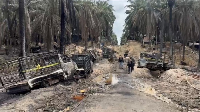 Penampakan lokasi diduga sumur minyak ilegal di Muba setelah terbakar hebat