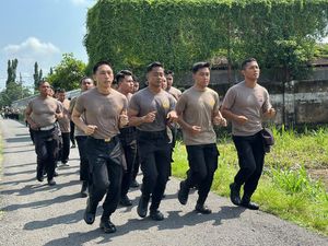 Program Penurunan Berat Badan, 147 Polisi di Kota Kediri Diajak Lari