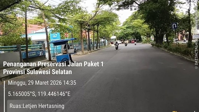 Progres perbaikan Jalan Hertasning Makassar yang masuk dalam proyek MYP Paket 1 Pemprov Sulsel.