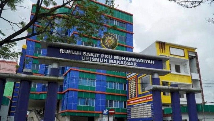 RS Unismuh Makassar di Gowa lokasi pasien diduga lompat dari gedung lantai 5.