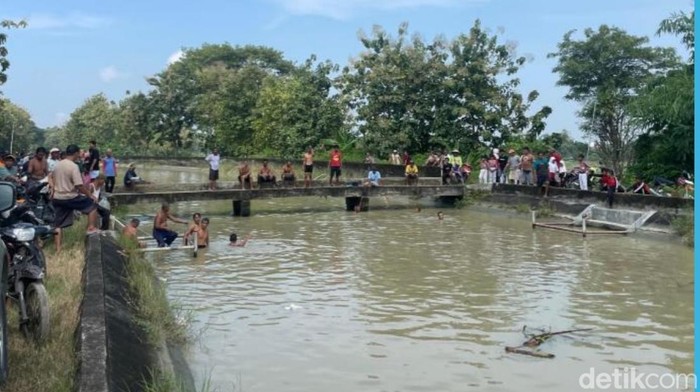 TKP ditemukannya seorang pria tenggelam di Dusun Taban, Desa Jenengan, Kecamatan Klambu, Kabupaten Grobogan, Kamis (2/3/2026).