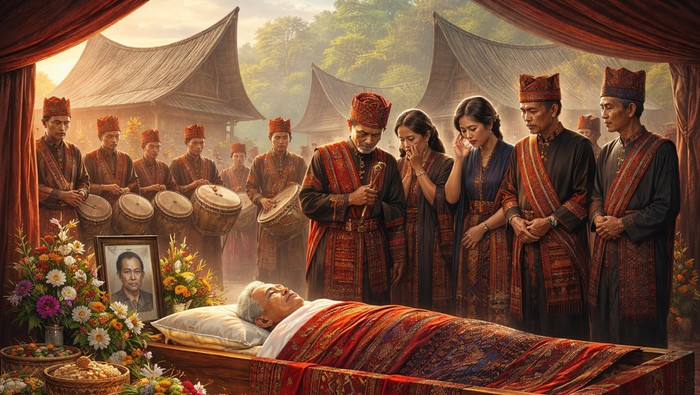 Ilustrasi tradisi pada kematian dalam Batak Toba