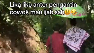 Viral! Pengantin Pria Terobos Hutan hingga Sawah Becek Demi Ijab Kabul