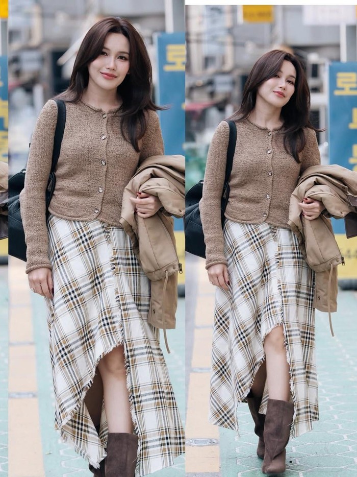 Visual Ayu Ting Ting liburan di Korea Selatan.