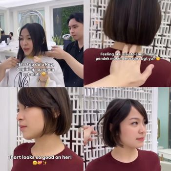 Penyanyi Bernadya tampil lebih segar dengan gaya rambut short bob cokelat dan poni tipis. Transformasi estetik ini tuai pujian netizen! Penyanyi Bernadya tampil lebih segar dengan gaya rambut short bob cokelat dan poni tipis. Transformasi estetik ini tuai pujian netizen!