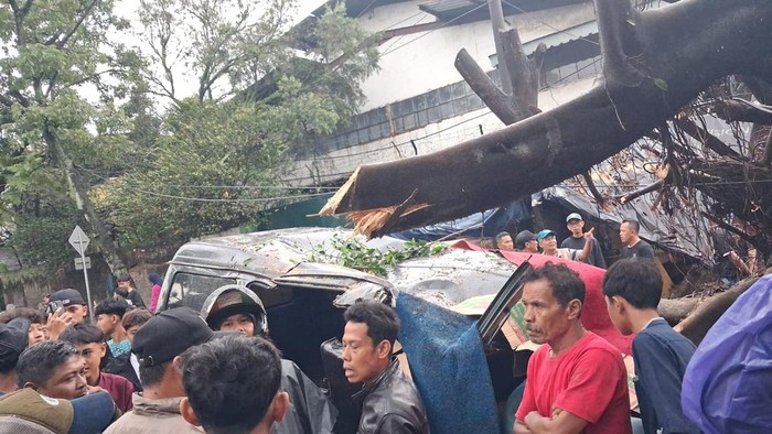 Pohon tumbang di Bandung Kulon, Kota Bandung.